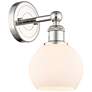 Edison Athens 10.63"High Polished Nickel Sconce With Matte White Shade