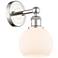 Edison Athens 10.63"High Polished Nickel Sconce With Matte White Shade