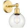 Edison Athens 10.63"High Satin Gold Sconce With Clear Shade