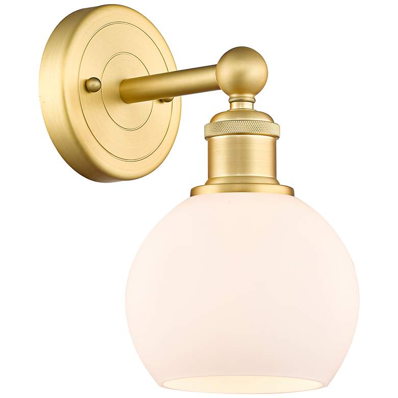 Image 1 Edison Athens 10 3/4" High Satin Gold Wall Sconce