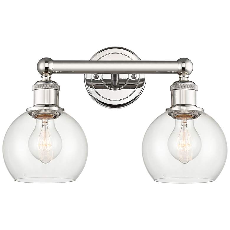 Image 1 Edison Athens 10 3/4"H Polished Nickel 2-Light Wall Sconce