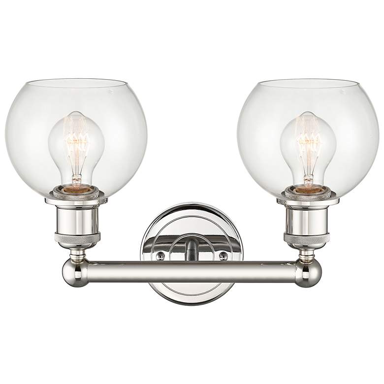 Image 3 Edison Athens 10 3/4"H Polished Nickel 2-Light Wall Sconce more views