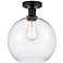 Edison Athens 10" Semi-Flush Mount - Matte Black - Clear Shade