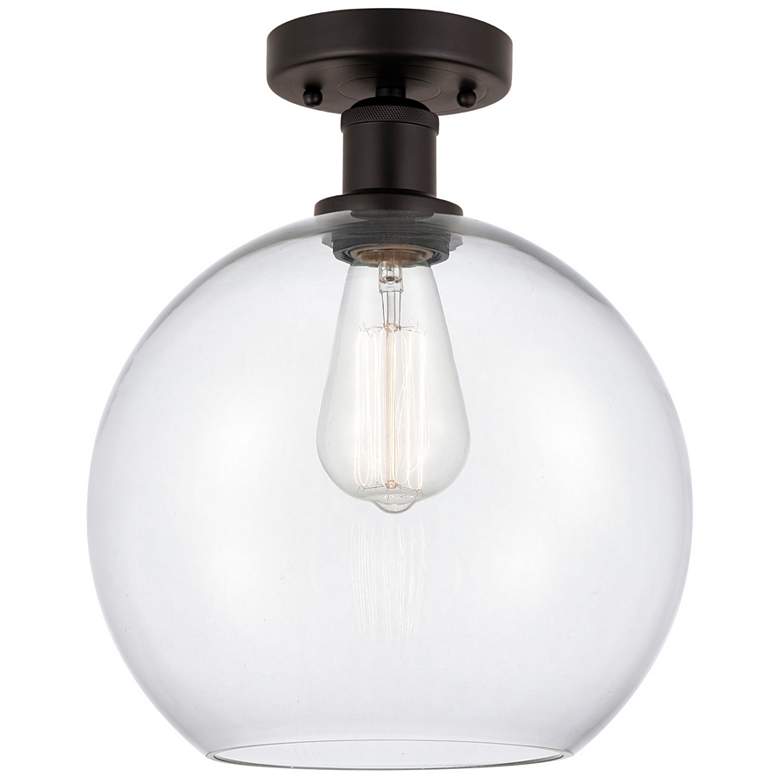 Image 1 Edison Athens 10" Semi-Flush Mount - Oil Rubbed Bronze - Clear Shade