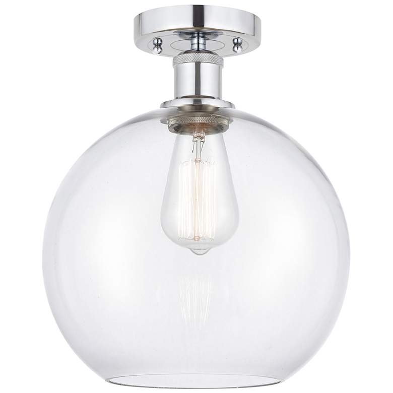 Image 1 Edison Athens 10" Semi-Flush Mount - Polished Chrome - Clear Shade