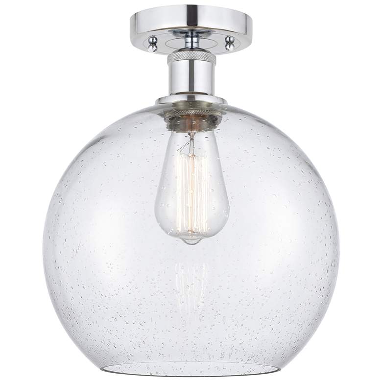 Image 1 Edison Athens 10" Semi-Flush Mount - Polished Chrome - Seedy Shade
