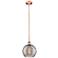 Edison Athens 10"W Antique Copper Stemmed Mini Pendant w/ Smoke Swirl