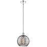 Edison Athens 10"W Chrome Stemmed Mini Pendant w/ Smoke Swirl Shade