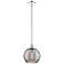Edison Athens 10"W Chrome Stemmed Mini Pendant w/ Smoke Swirl Shade