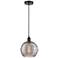 Edison Athens 10"W Matte Black Corded Mini Pendant w/ Smoke Swirl Shad