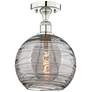Edison Athens 10"W Polished Nickel Semi-Flush Mount w/ Smoke Swirl Sha