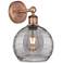 Edison Athens 12.13"H Round Backplate Copper Sconce w/ Smoke Swirl Sha