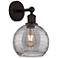 Edison Athens 12.13"H Round Plate Oiled Bronze Sconce w/ Smoke Swirl S