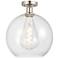 Edison Athens  12" Semi-Flush Mount - Brushed Satin Nickel - Clear Sha