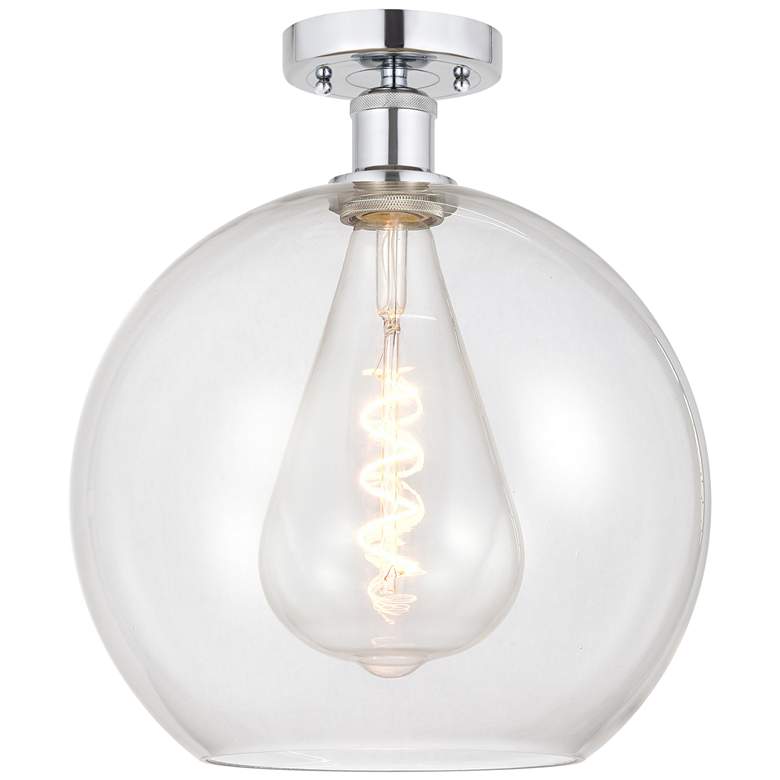 Image 1 Edison Athens 12" Semi-Flush Mount - Polished Chrome - Clear Shade
