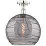 Edison Athens 13.75"W Polished Nickel Semi-Flush Mount w/ Smoke Swirl