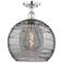 Edison Athens 13.75"W Polished Nickel Semi-Flush Mount w/ Smoke Swirl
