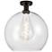 Edison Athens 14" Semi-Flush Mount - Oil Rubbed Bronze - Clear Shade