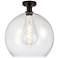 Edison Athens 14" Semi-Flush Mount - Oil Rubbed Bronze - Seedy Shade