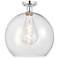 Edison Athens 14" Semi-Flush Mount - Polished Chrome - Clear Shade