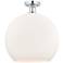 Edison Athens 14" Semi-Flush Mount - Polished Chrome - Matte White Sh