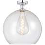 Edison Athens  14" Semi-Flush Mount - Polished Chrome - Seedy Shade