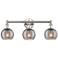 Edison Athens 24"W 3 Light Polished Nickel Bath Light w/ Smoke Swirl S