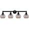 Edison Athens 32.88"W 4-Light Black Bath Vanity Light w/ Smoke Swirl S