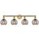 Edison Athens 32.88"W 4-Light Brushed Brass Bath Light w/ Smoke Swirl