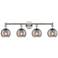 Edison Athens 32.88"W 4-Light Polish Nickel Bath Light w/ Smoke Swirl