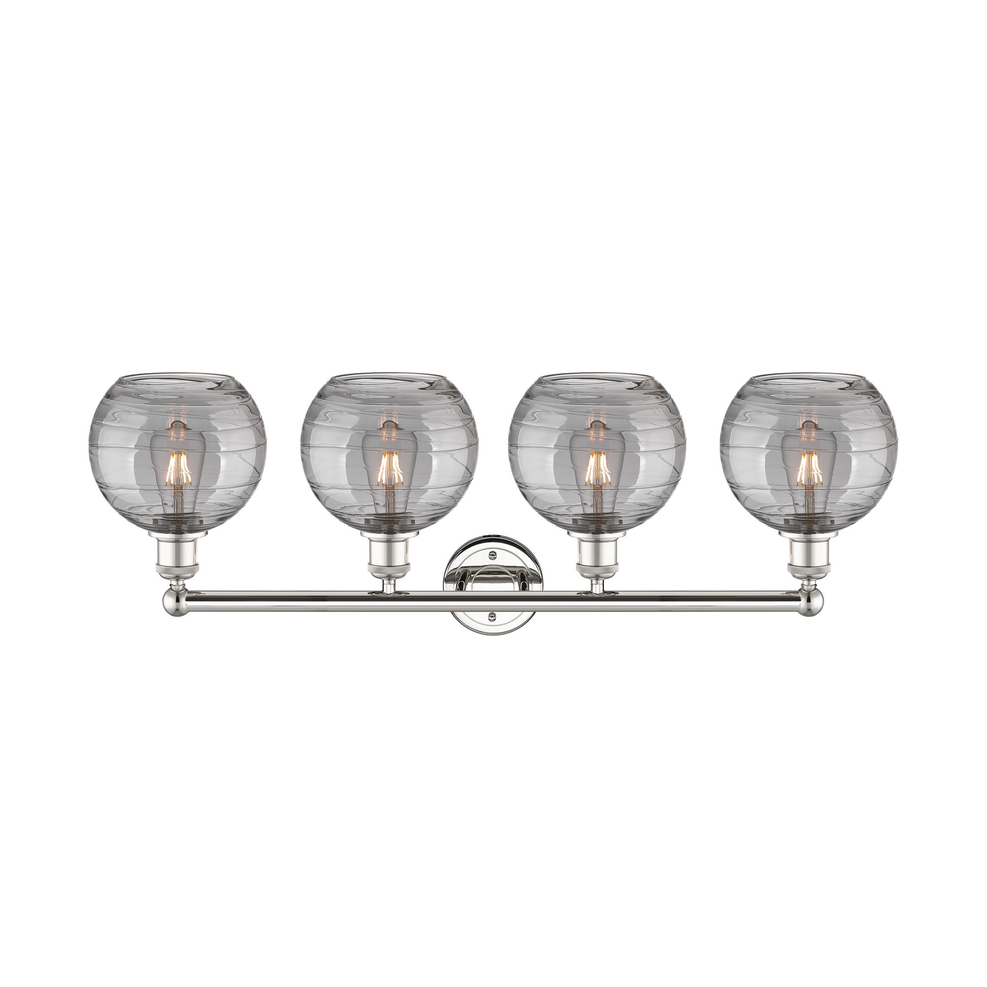 Image 2 Edison Athens 35"W 4-Light Polished Nickel Bath Light w/ Smoke Swirl S more views