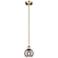 Edison Athens 5.88"W Antique Brass Stem Mini Pendant w/ Smoke Swirl Sh