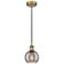 Edison Athens 5.88"W Brushed Brass Corded Mini Pendant w/ Smoke Swirl