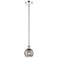 Edison Athens 5.88"W Chrome Stemmed Mini Pendant w/ Smoke Swirl Shade