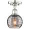 Edison Athens 5.88"W Polished Nickel Semi-Flush Mount w/ Smoke Swirl S