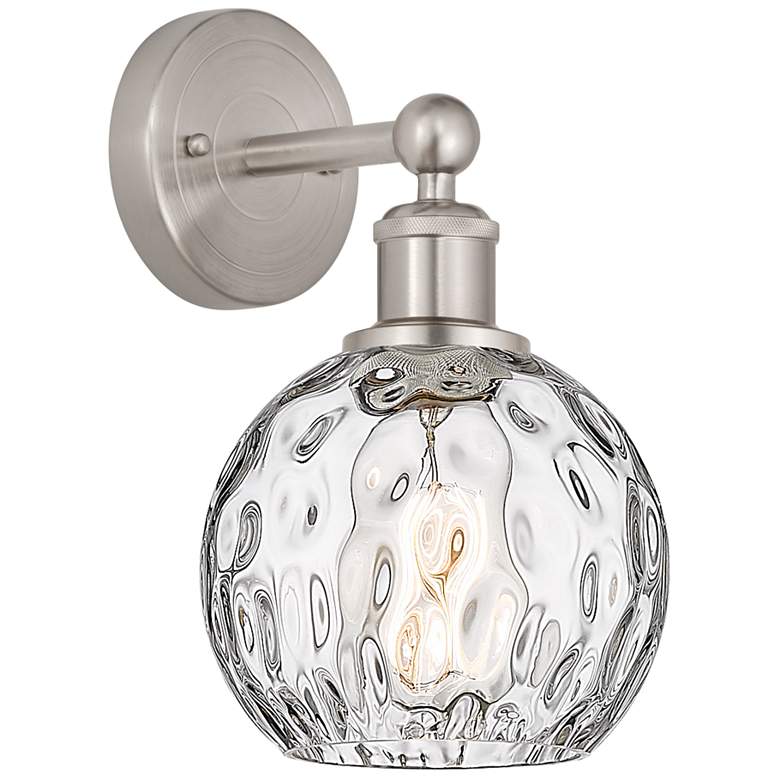 Image 1 Edison Athens 6" Brushed Nickel Sconce w/ Clear Water Glass Shade