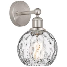 Edison Athens 6" Brushed Nickel Sconce w/ Clear Water Glass Shade Edison Athens 6" Brushed Nickel Sconce w/ Clear Water Glass Shade
