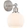 Edison Athens 6" Brushed Satin Nickel Sconce w/ Matte White Shade