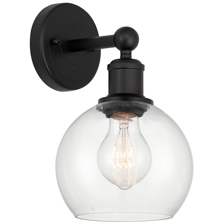 Image 1 Edison Athens 6" Matte Black Sconce w/ Clear Shade