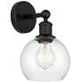 Edison Athens 6" Matte Black Sconce w/ Clear Shade
