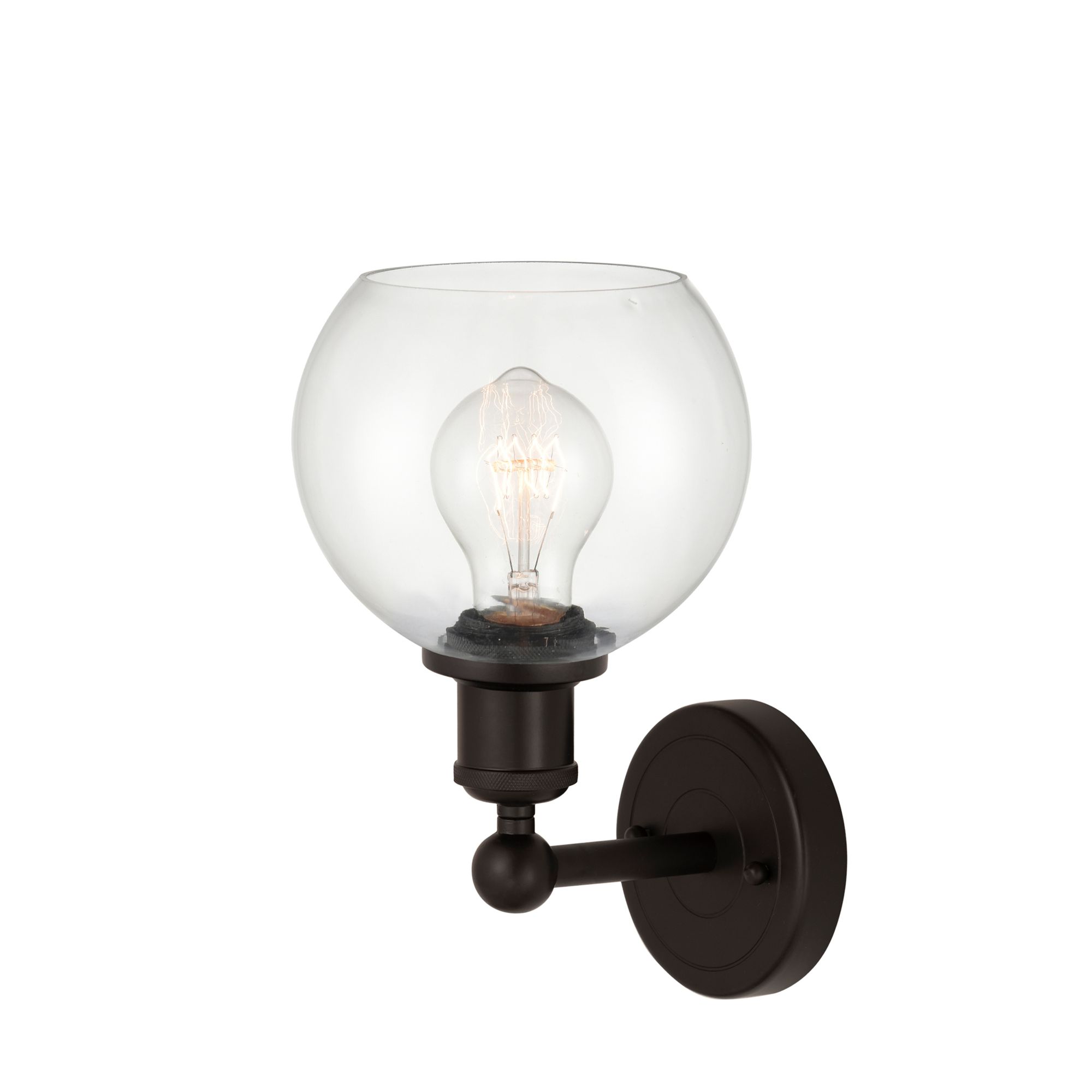 Image 2 Edison Athens 6" Oil Rubbed Bronze Sconce w/ Clear Shade more views