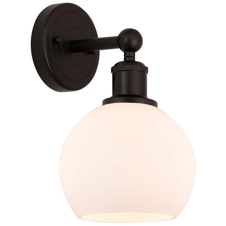 Image 1 Edison Athens 6 inch Oil Rubbed Bronze Sconce w/ Matte White Shade
