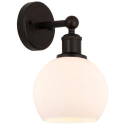 Edison Athens 6" Oil Rubbed Bronze Sconce w/ Matte White Shade