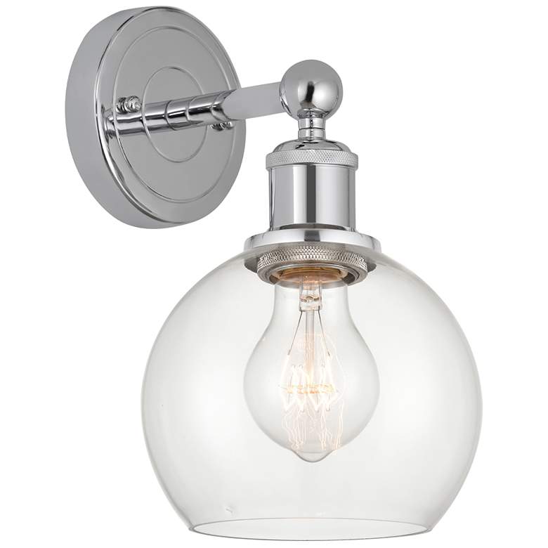 Image 1 Edison Athens 6" Polished Chrome Sconce w/ Clear Shade