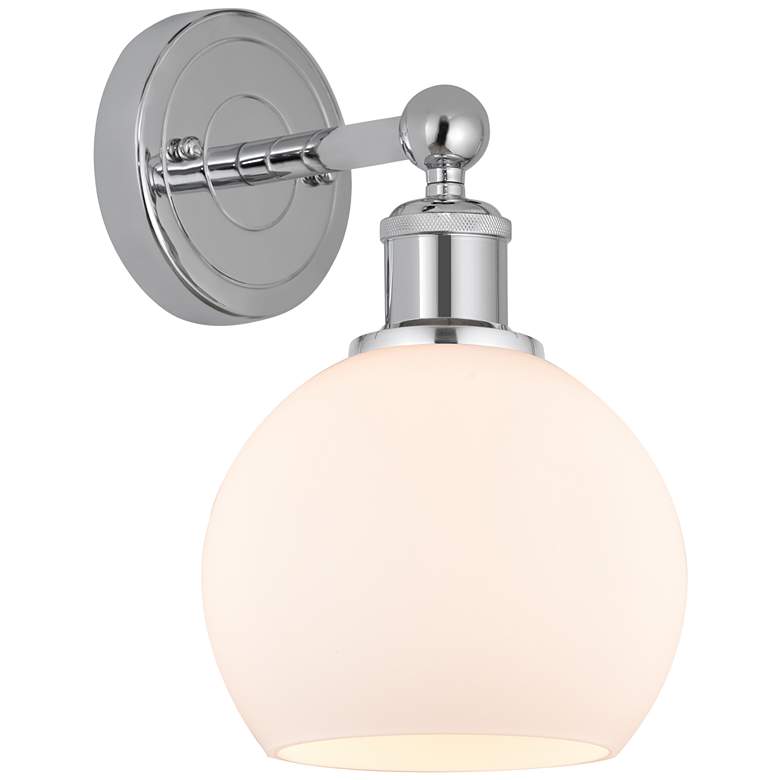 Image 1 Edison Athens 6" Polished Chrome Sconce w/ Matte White Shade