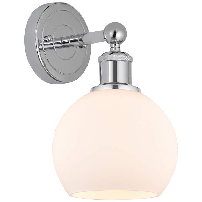 Image 1 Edison Athens 6 inch Polished Chrome Sconce w/ Matte White Shade