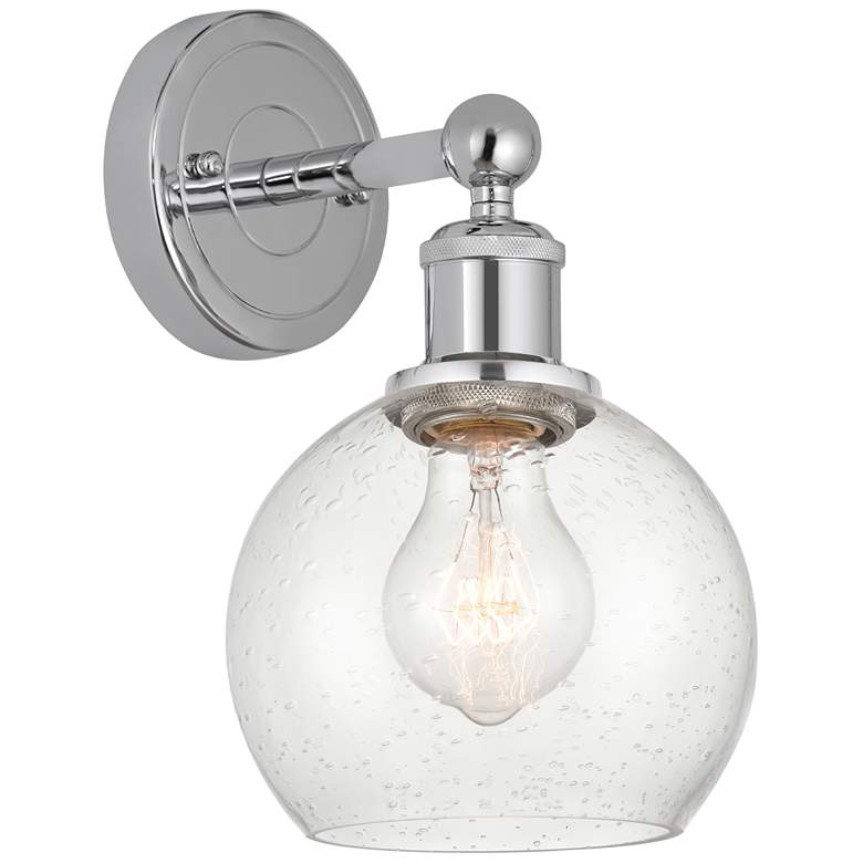 Image 1 Edison Athens 6" Polished Chrome Sconce w/ Seedy Shade
