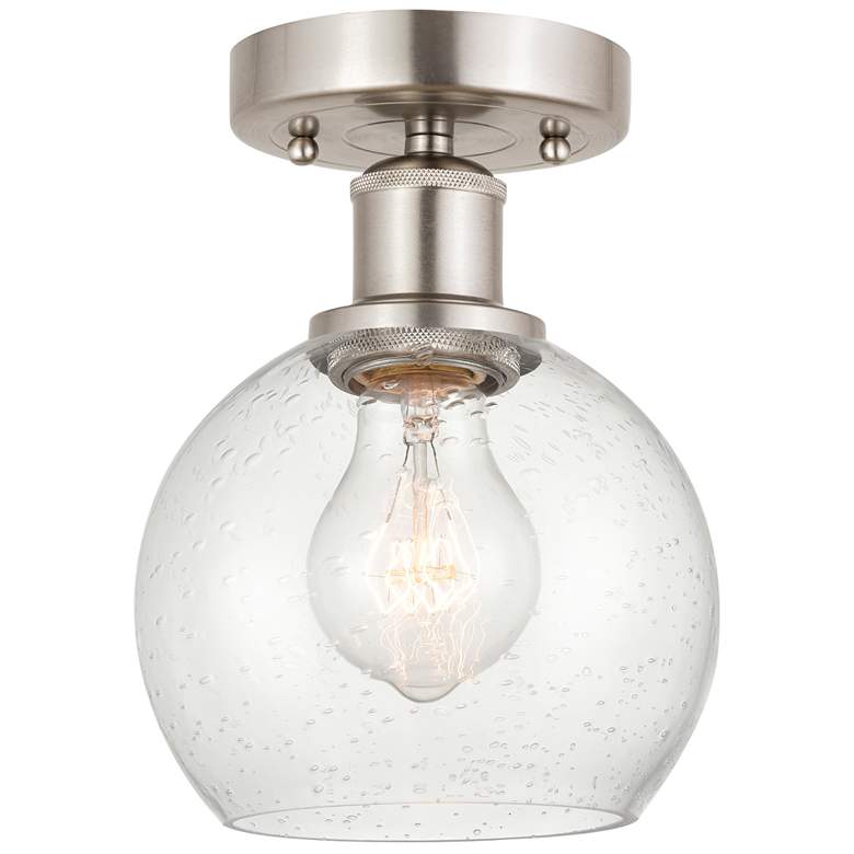 Image 1 Edison Athens  6" Semi-Flush Mount - Brushed Satin Nickel - Seedy Shad