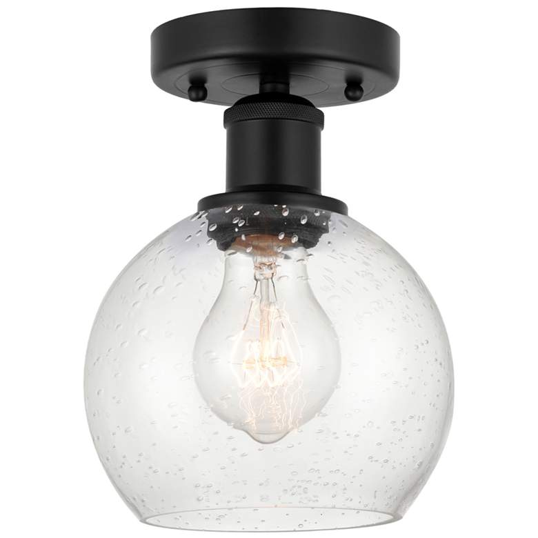 Image 1 Edison Athens 6" Semi-Flush Mount - Matte Black - Seedy Shade