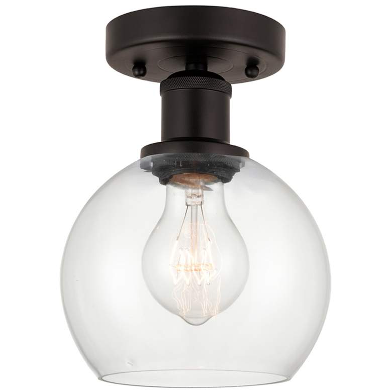 Image 1 Edison Athens 6" Semi-Flush Mount - Oil Rubbed Bronze - Clear Shade